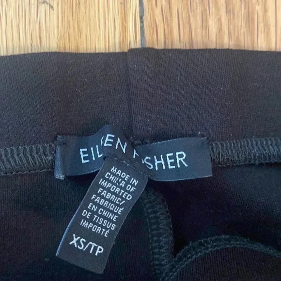 Eileen Fisher sz XS black stretch trousers w/ elastic waist great pre owned cond - Picture 2 of 5